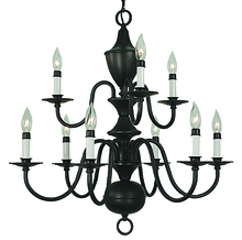 Framburg 2529 SP - 9-Light Satin Pewter Jamestown Dining Chandelier