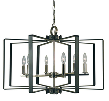 Framburg 3055 SB/MBLACK - 6-Light Satin Brass/Matte Black Camille Chandelier