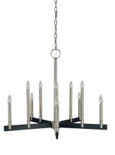 Framburg 5358 BN/MBLACK - 10-Light Brushed Nickel/Matte Black Jessica Dining Chandelier