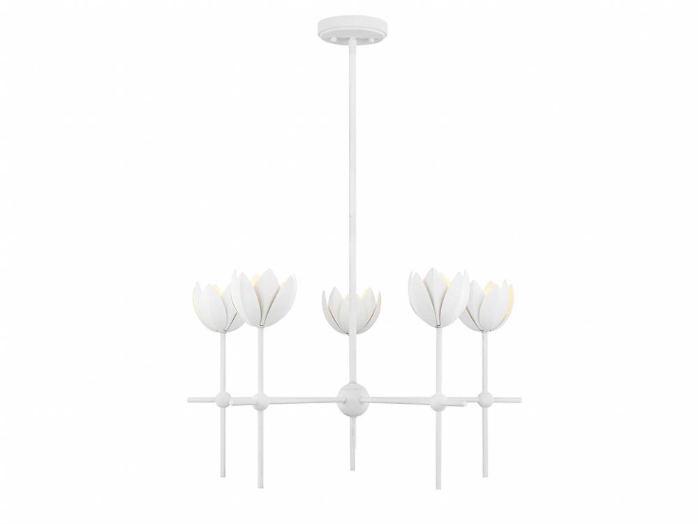 5-Light Chandelier in Bisque White