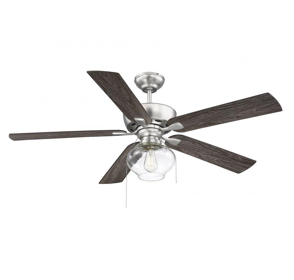 52&#34; 1-Light Ceiling Fan in Brushed Nickel