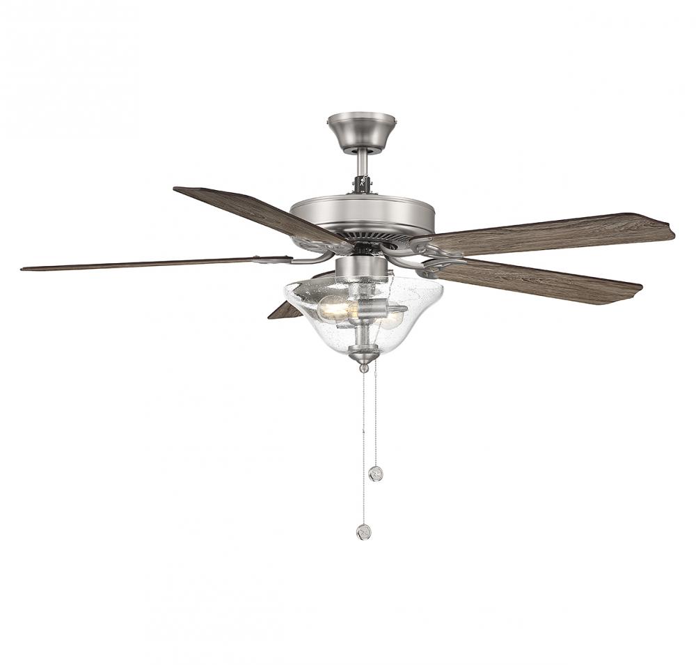 52&#34; 2-Light Ceiling Fan in Brushed Nickel