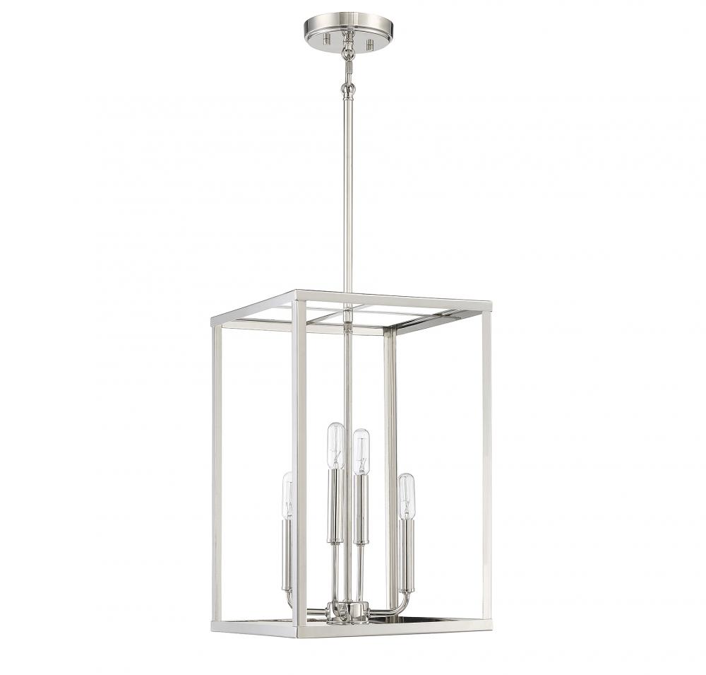 4-Light Pendant in Polished Nickel