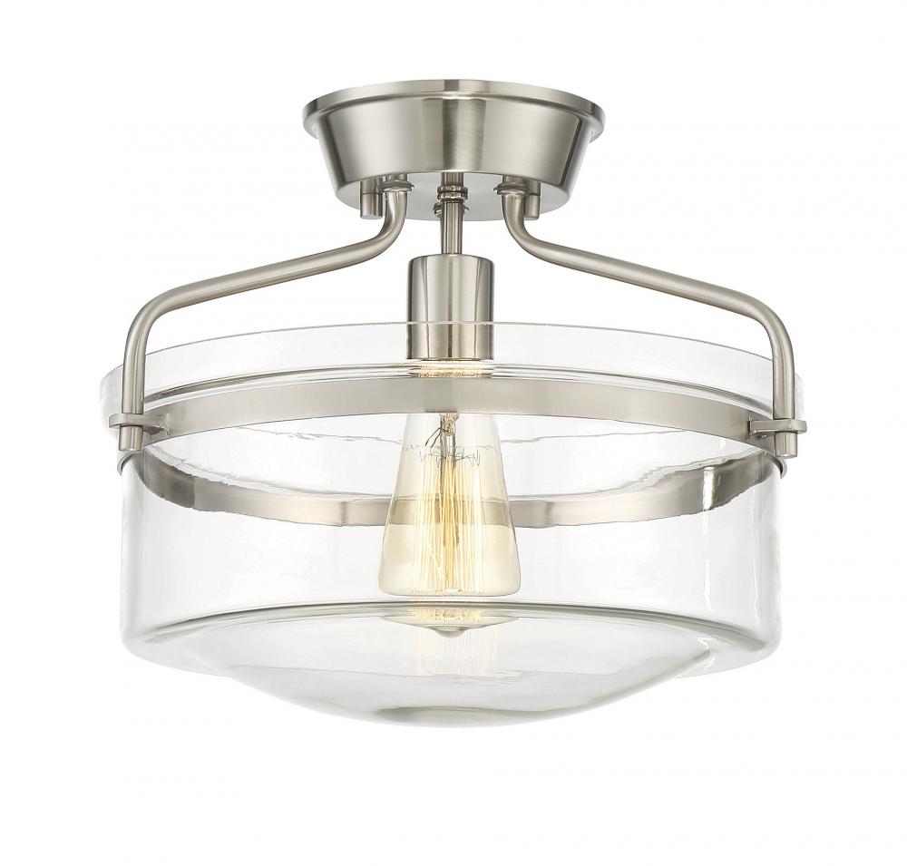 1-Light Ceiling Light in Brushed Nickel