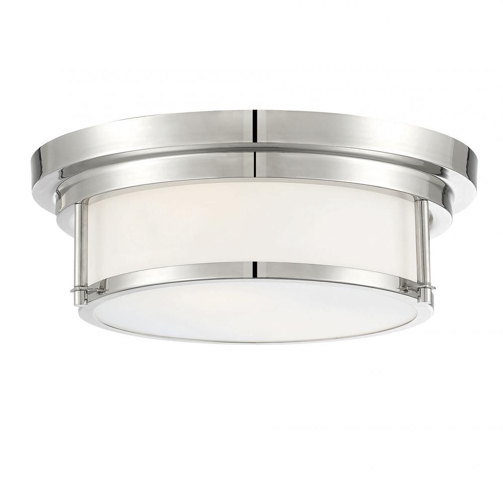 2-Light Ceiling Light in Polished Nickel