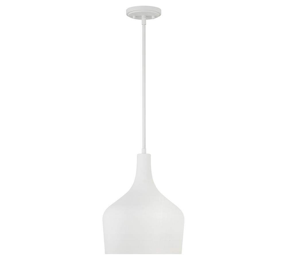 1-Light Pendant in Bisque White