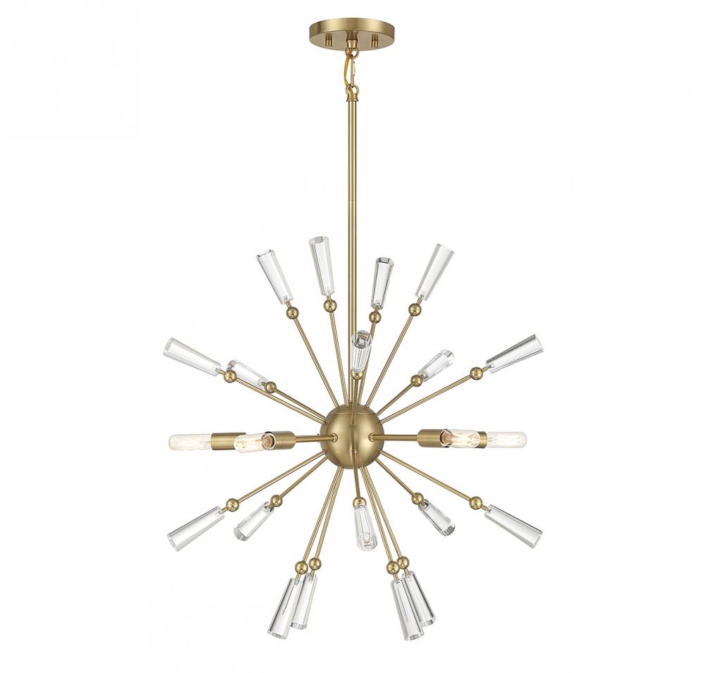 5-Light Pendant in Natural Brass