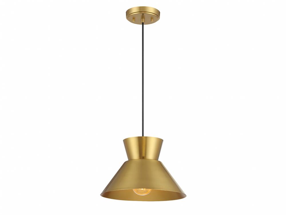 1-Light Pendant in Natural Brass