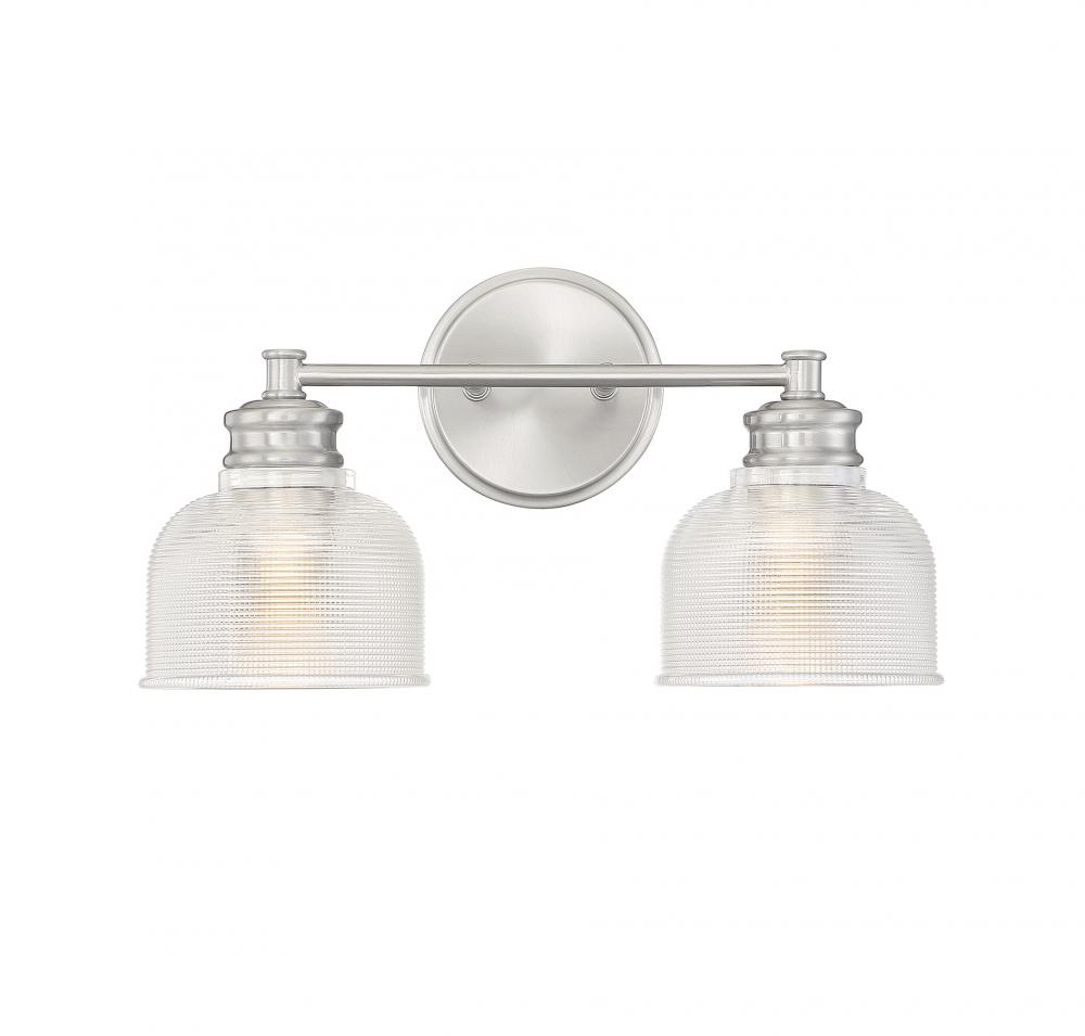 2-Light Bathroom Vanity Light in Brushed Nickel