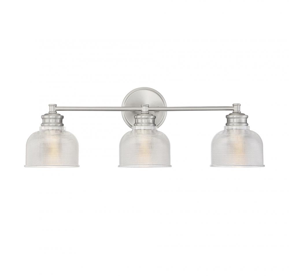 3-Light Bathroom Vanity Light in Brushed Nickel