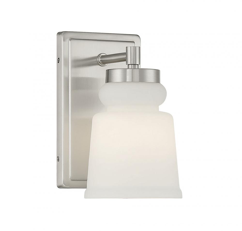 1-Light Wall Sconce in Brushed Nickel