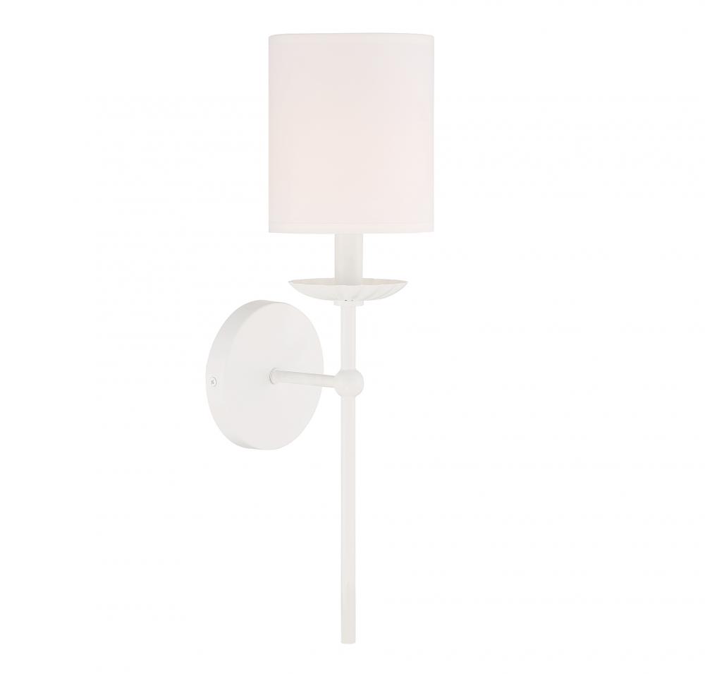 1-Light Wall Sconce in White