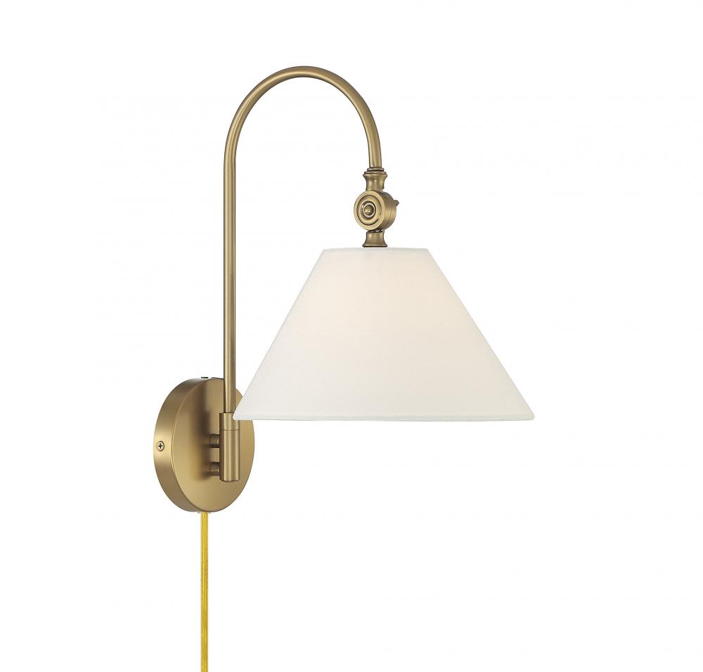 1-Light Wall Sconce in Natural Brass