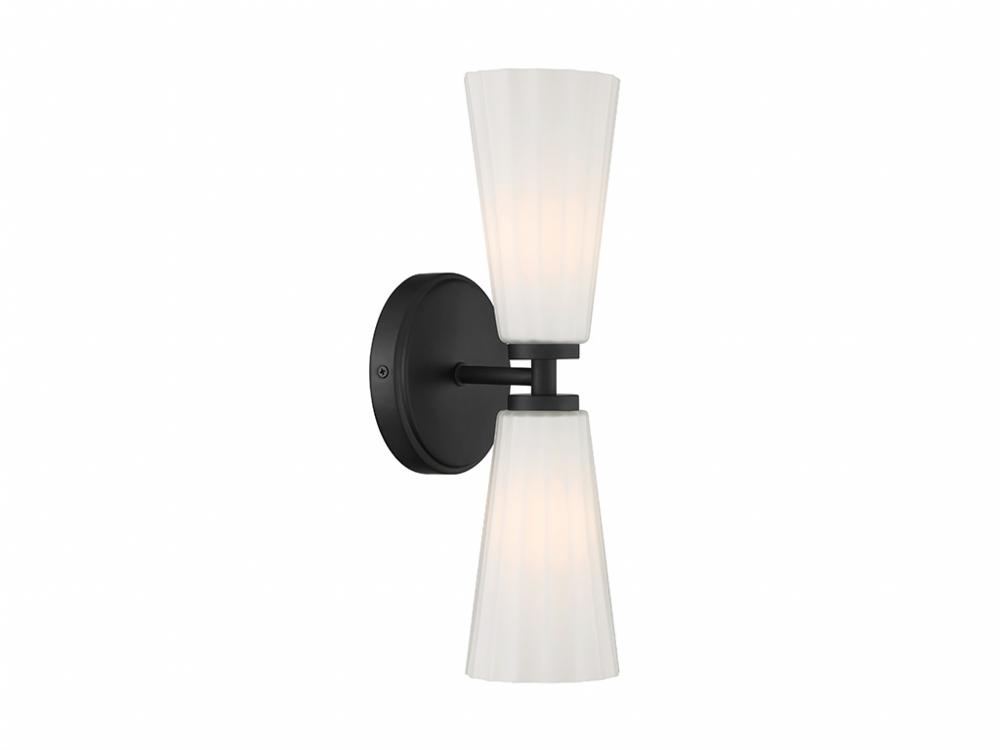 2-Light Wall Sconce in Matte Black