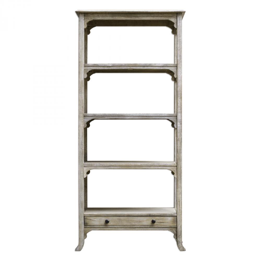 Bridgely Aged White Etagere