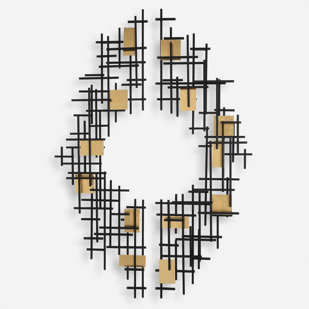 Reflection Metal Grid Wall Decor, S/2