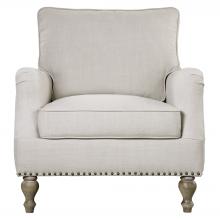 Uttermost 23291 - Armstead Antique White Armchair