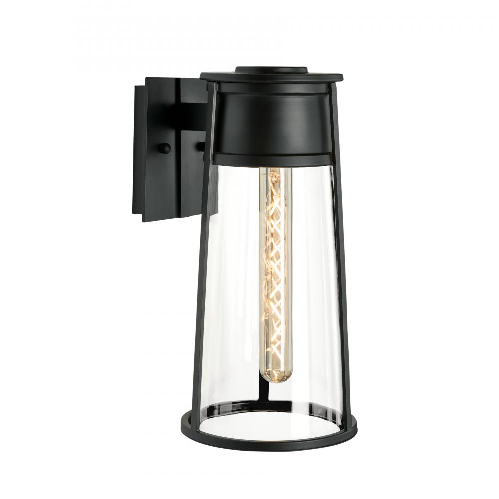 Cone 17&#39;&#39; High 1-Light Outdoor Sconce - Matte Black