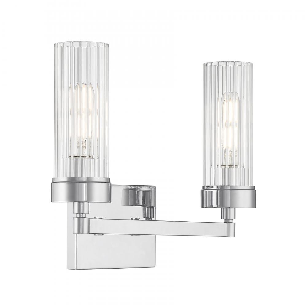 Lida 14&#39;&#39; Wide 2-Light Vanity Light - Chrome