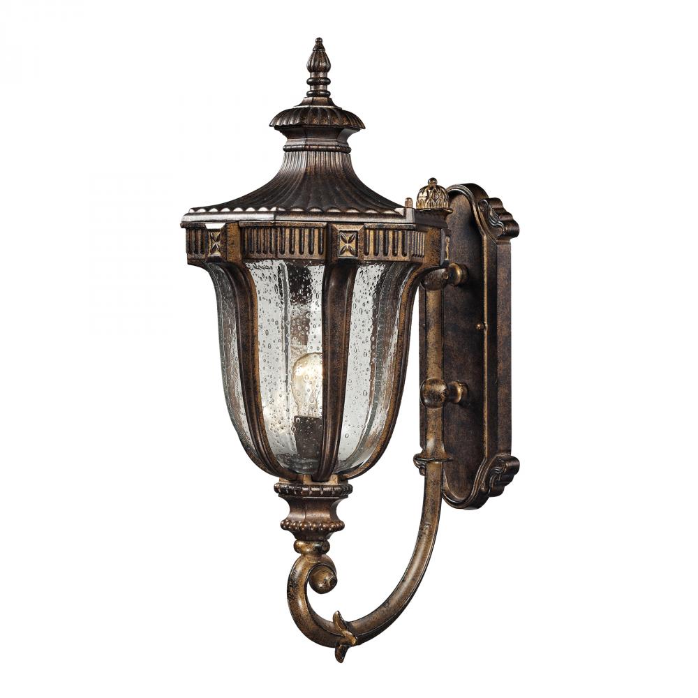 One Light Regal Bronze Wall Lantern