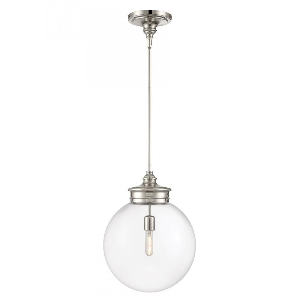 Emma 14&#39;&#39; Wide 1-Light Pendant - Polished Nickel