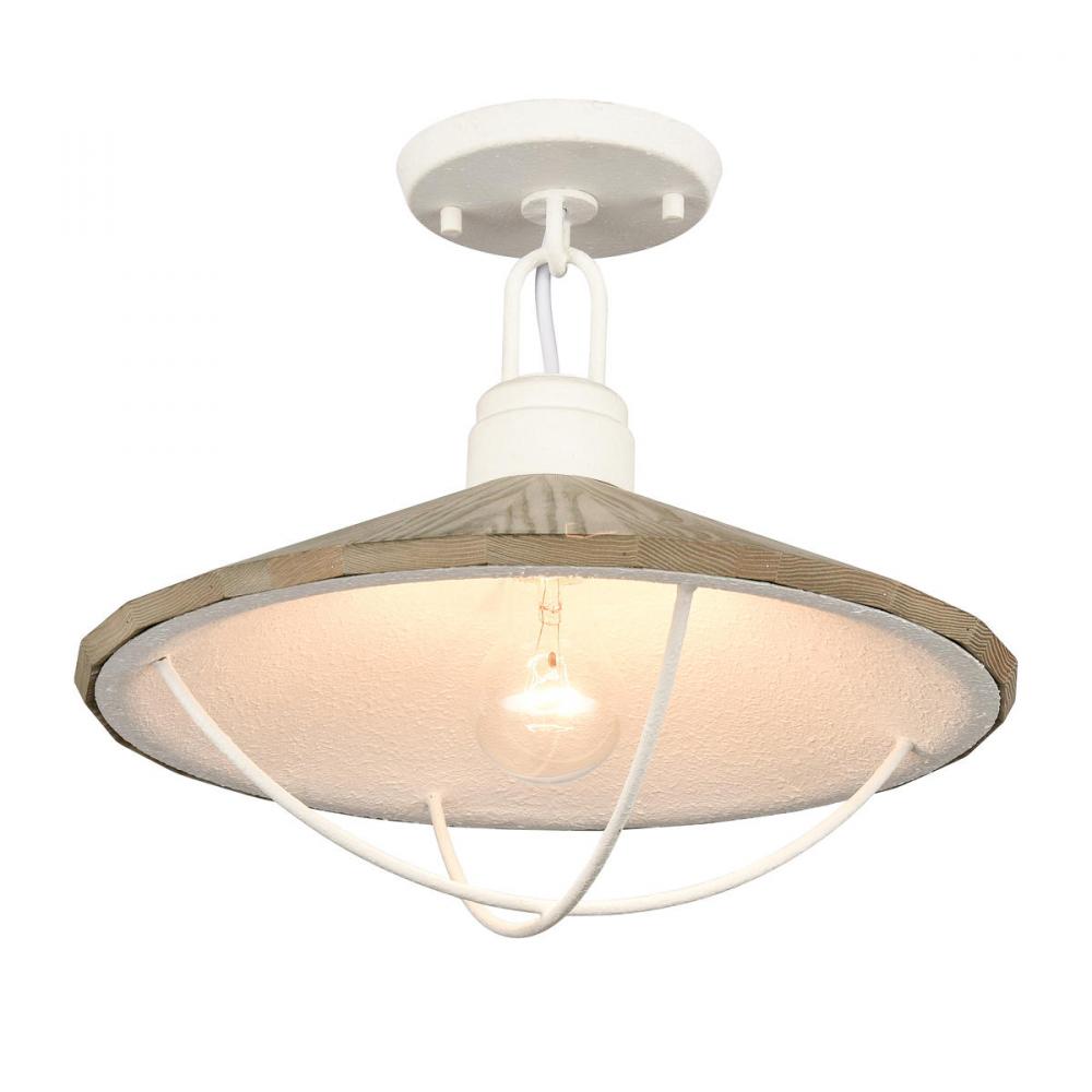 Cape May 14&#39;&#39; Wide 1-Light Semi Flush Mount - White Coral