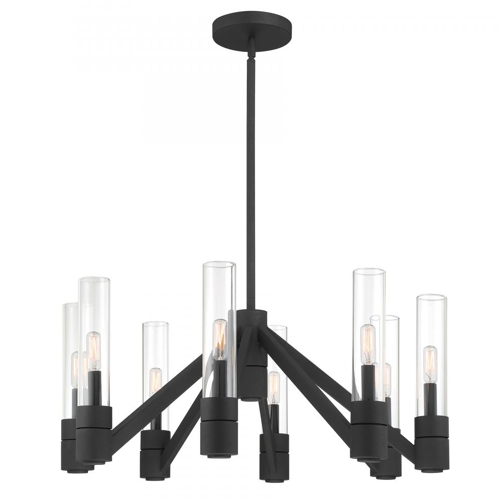 Rohe 28&#39;&#39; Wide 8-Light Chandelier - Black Sand