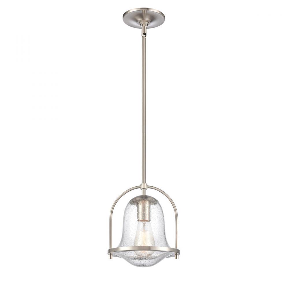 Connection 8&#39;&#39; Wide 1-Light Mini Pendant - Satin Nickel