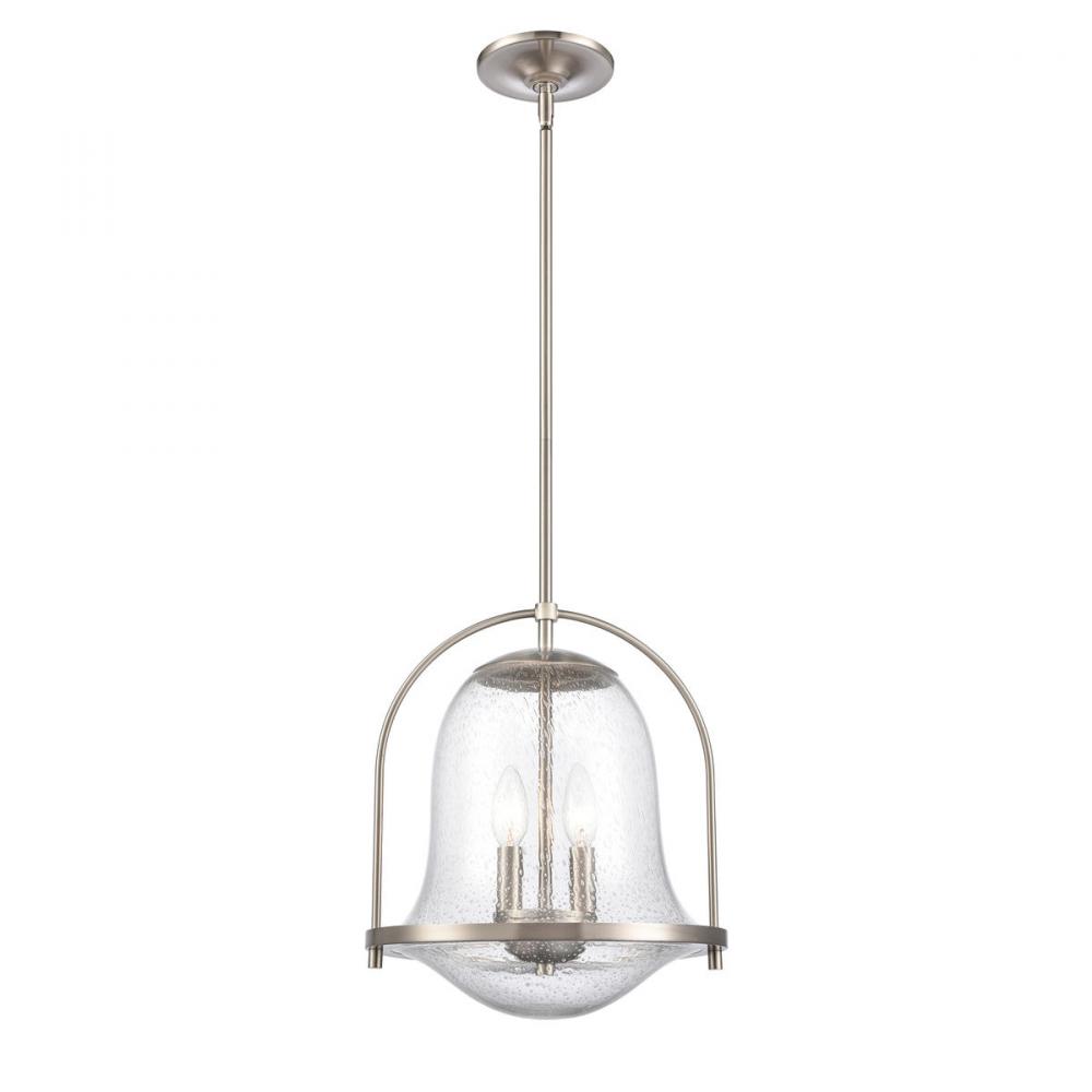 Connection 12&#39;&#39; Wide 2-Light Pendant - Satin Nickel