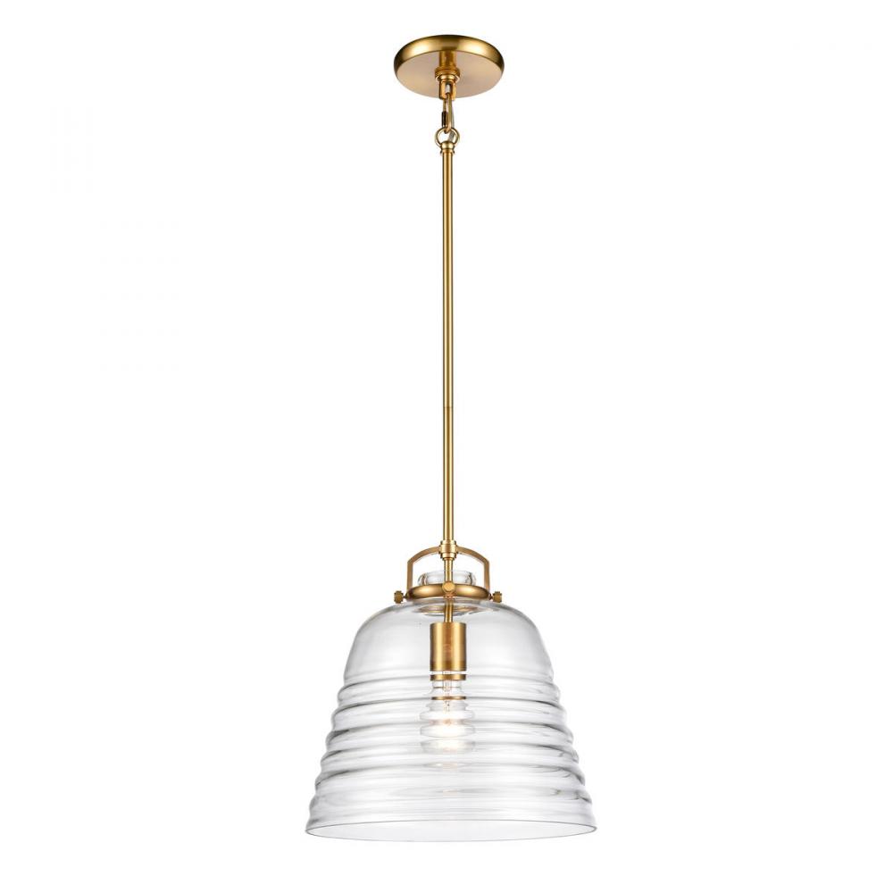 Current 12&#39;&#39; Wide 1-Light Pendant - Satin Brass