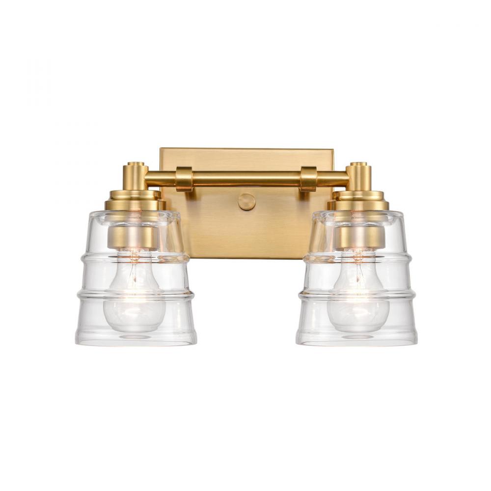 Pulsate 13&#39;&#39; Wide 2-Light Vanity Light - Satin Brass