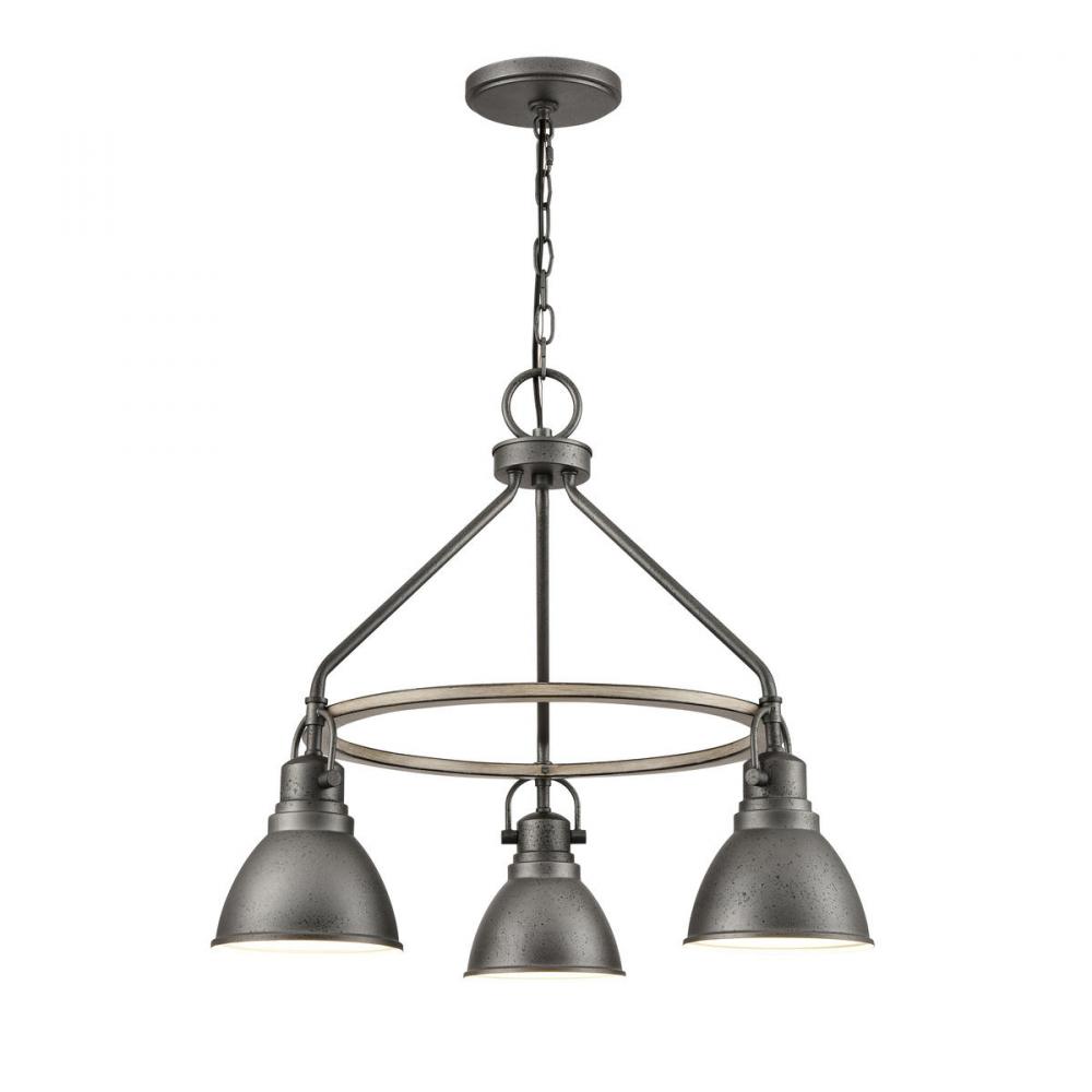 North Shore 24&#39;&#39; Wide 3-Light Outdoor Pendant - Iron