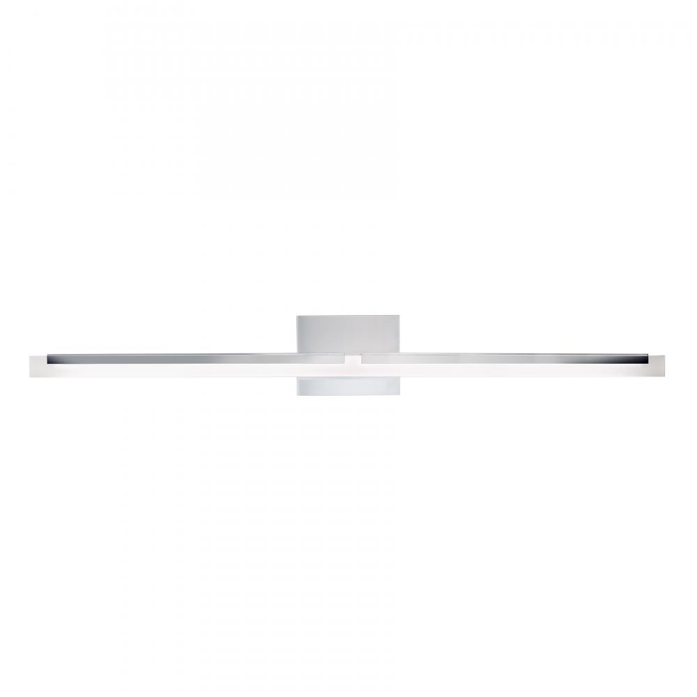 Double L Sconce Linear 36&#39;&#39; Wide Integrated LED Vanity Light - Chrome