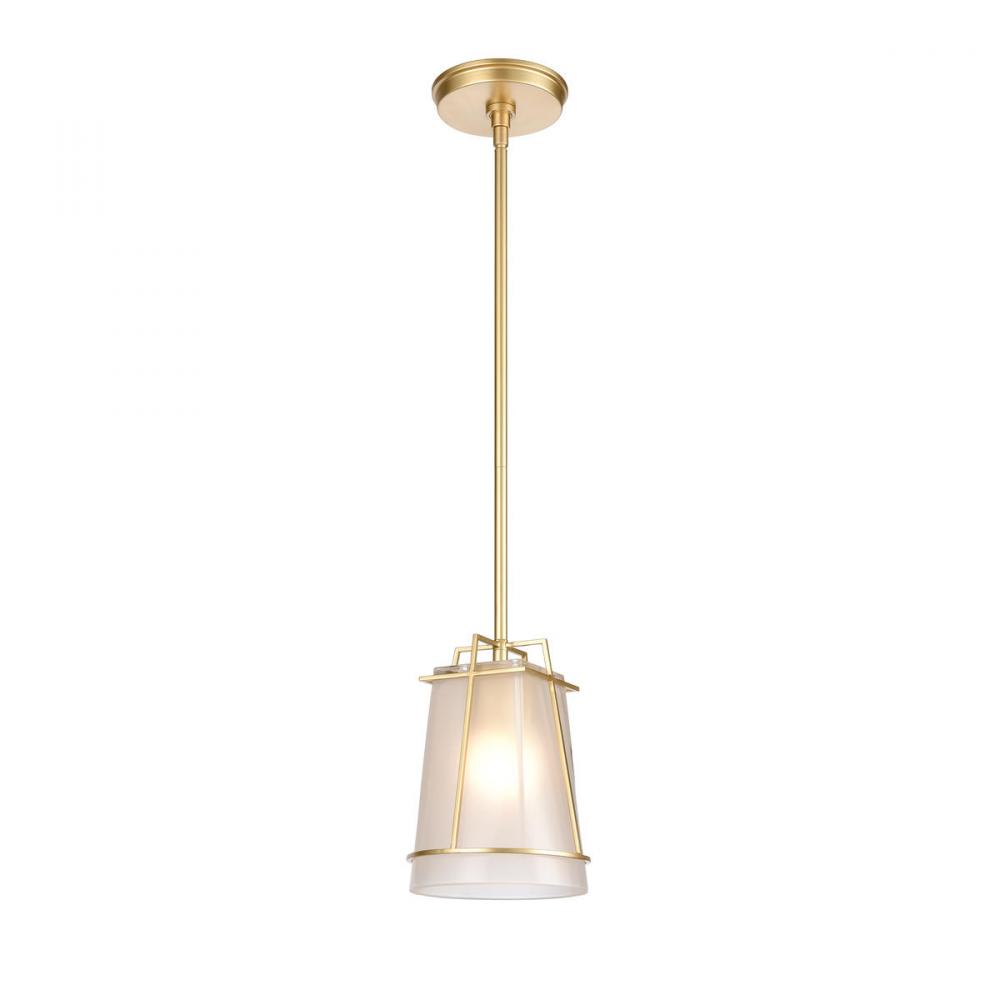 Square To Round 6&#39;&#39; Wide 1-Light Mini Pendant - Champagne Gold