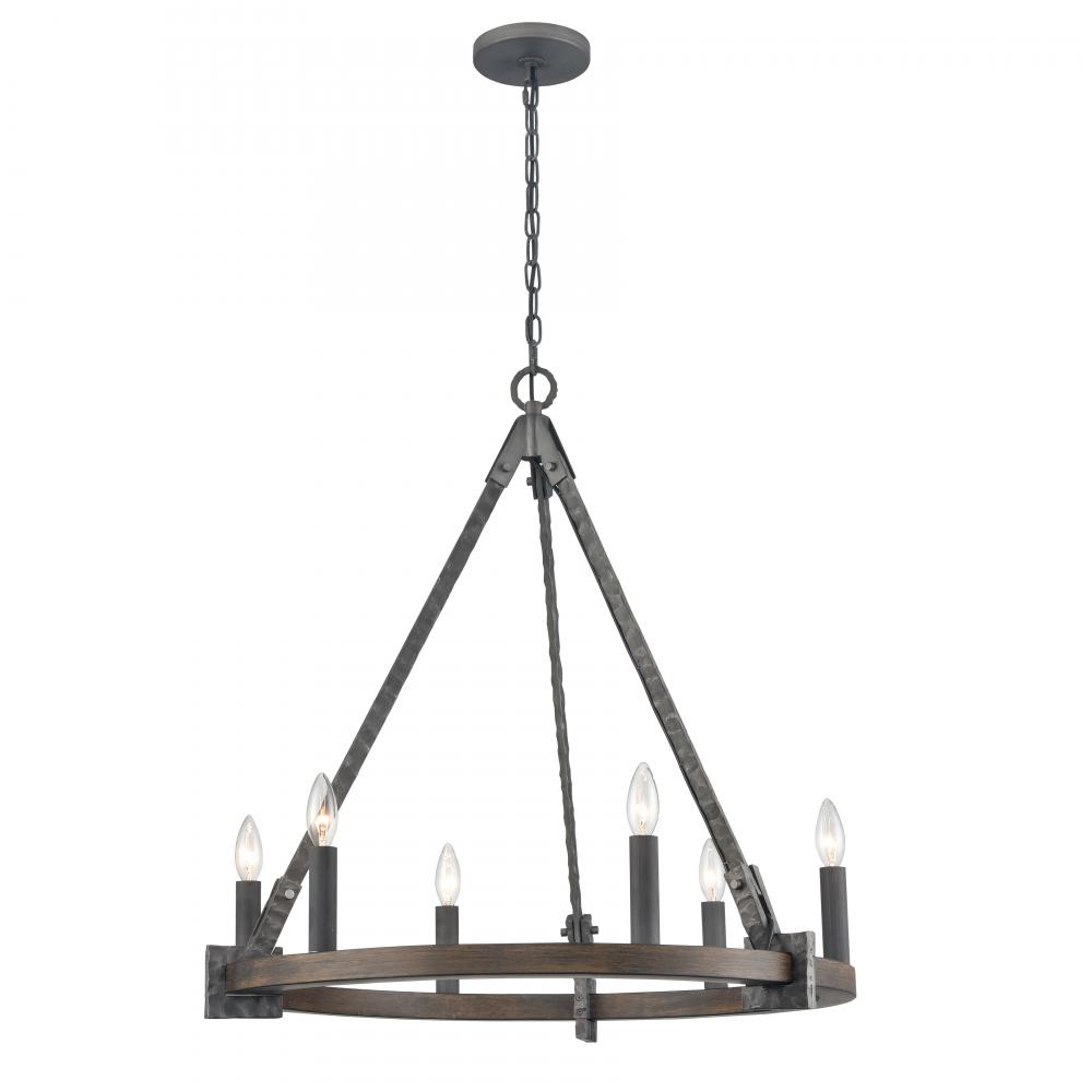 Harwell 28.75&#39;&#39; Wide 6-Light Chandelier - Antique Millwood