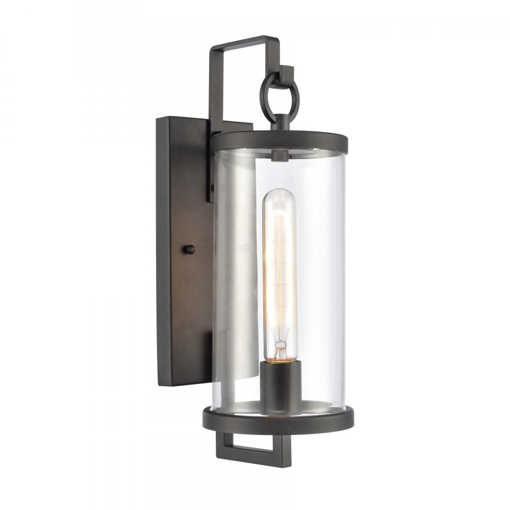 Hopkins 15.75&#39;&#39; High 1-Light Outdoor Sconce - Charcoal Black