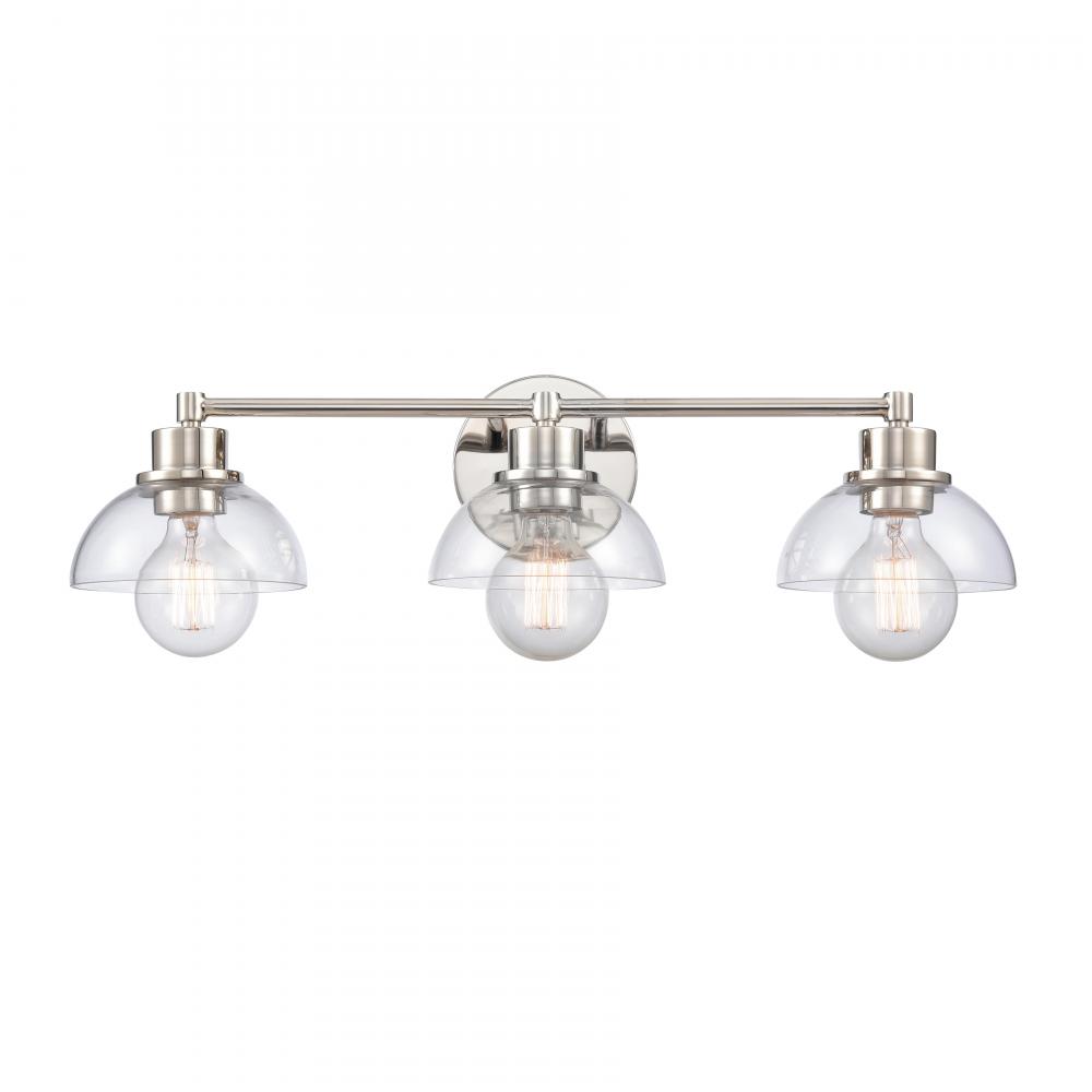 Julian 24&#39;&#39; Wide 3-Light Vanity Light - Polished Nickel