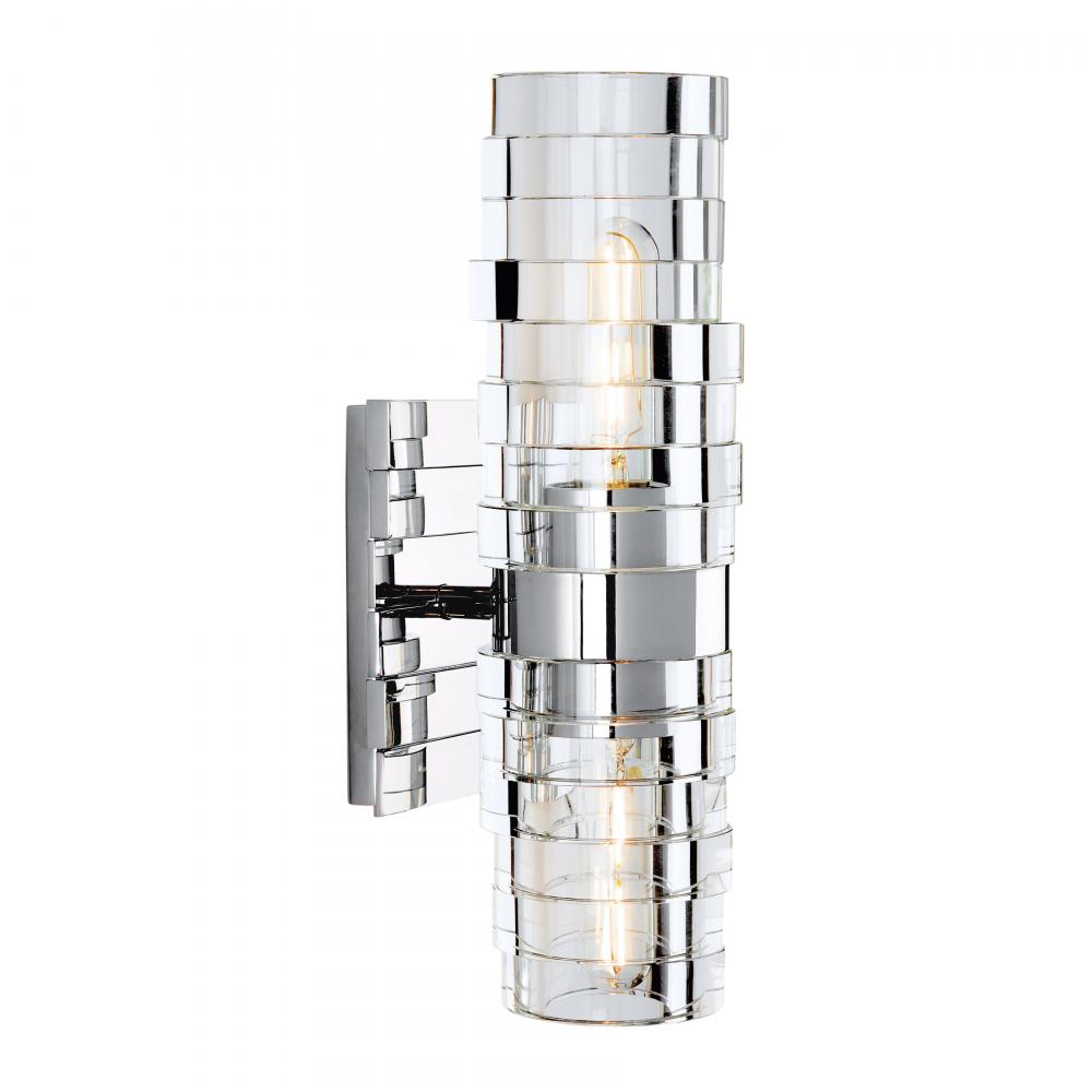 Murano 13.5&#39;&#39; High 2-Light Sconce - Chrome