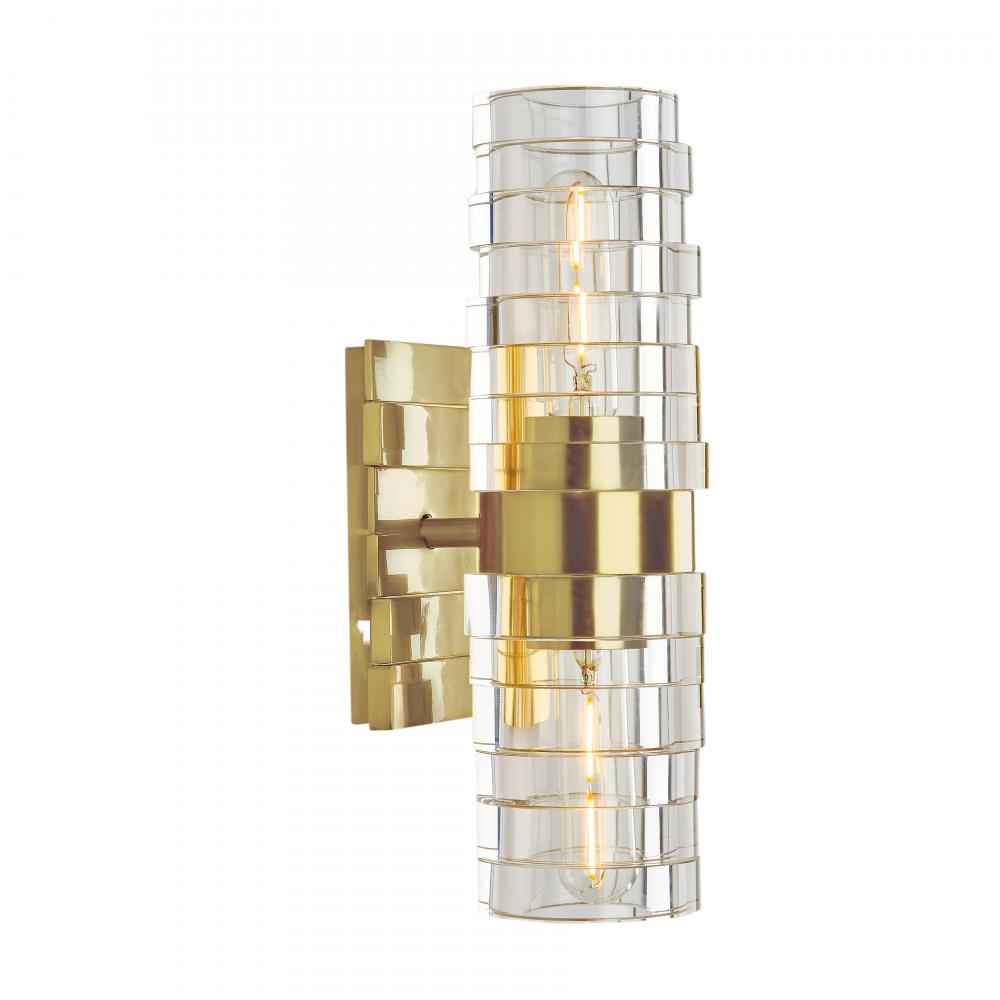 Murano 13.5&#39;&#39; High 2-Light Sconce - Satin Brass