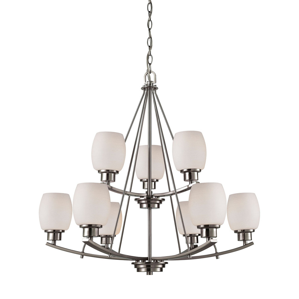 Thomas - Casual Mission 29&#39;&#39; Wide 9-Light Chandelier - Brushed Nickel