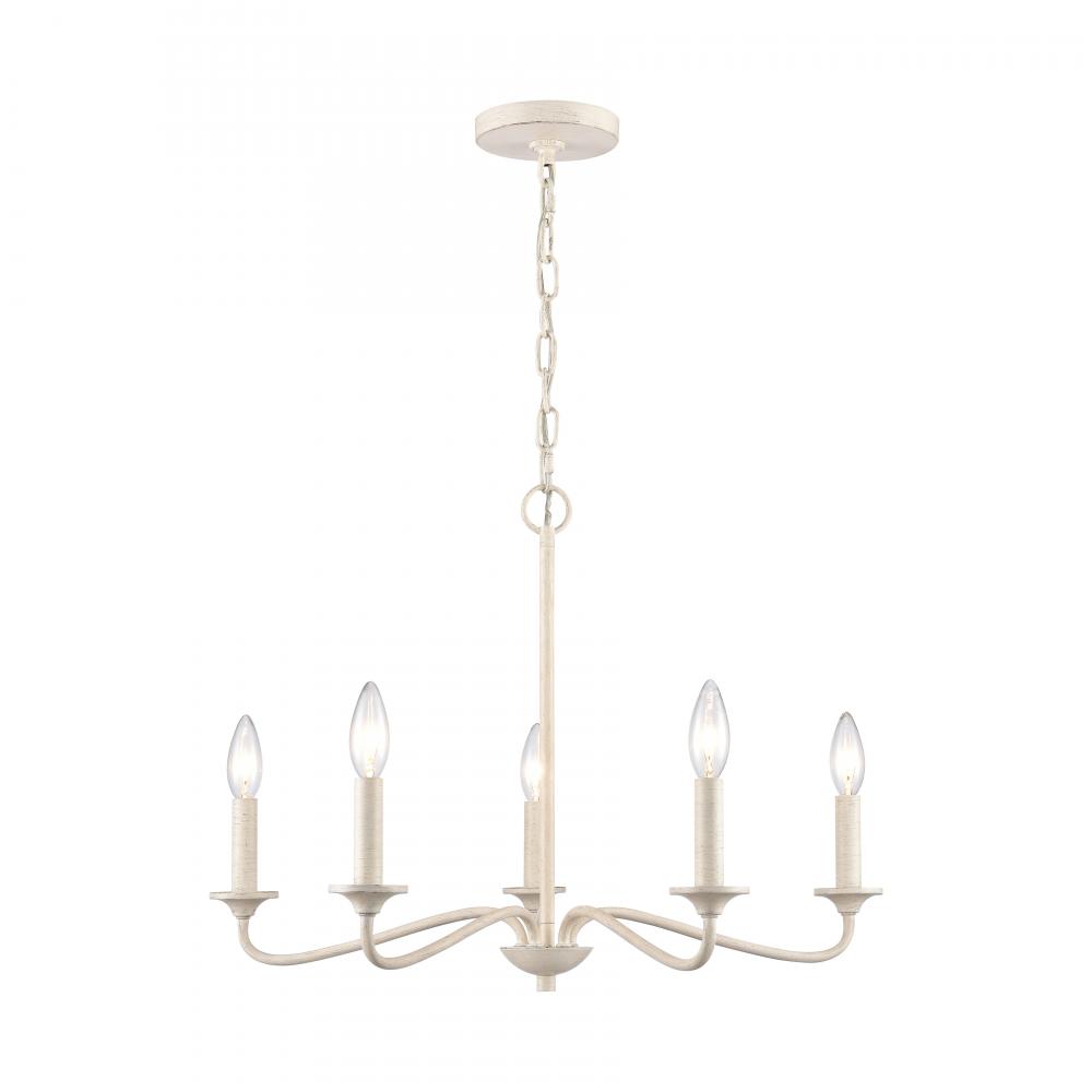 Quinn 24&#39;&#39; Wide 5-Light Chandelier - Antique White