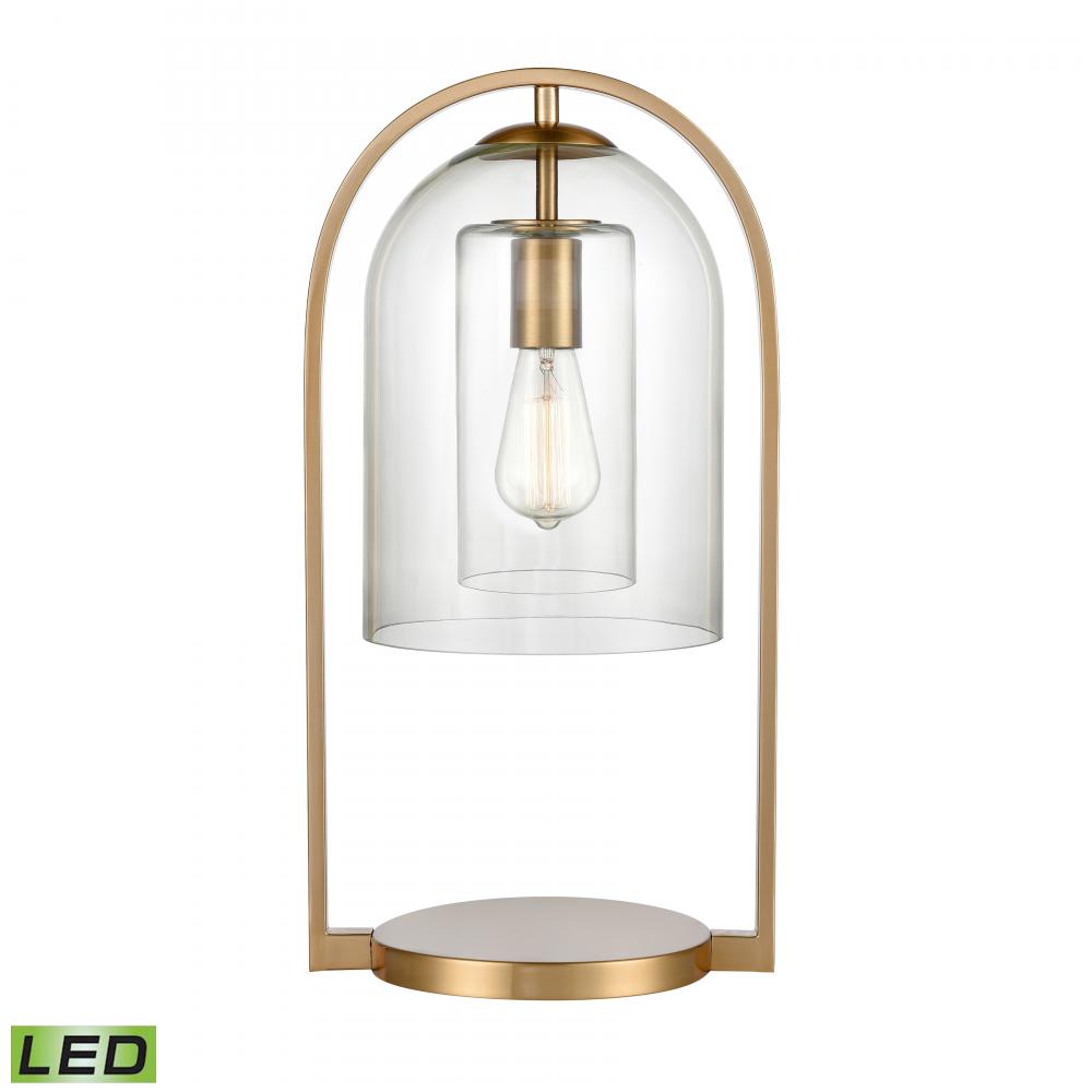 Bell Jar 20&#39;&#39; High 1-Light Desk Lamp - Aged Brass - Includes LED Bulb