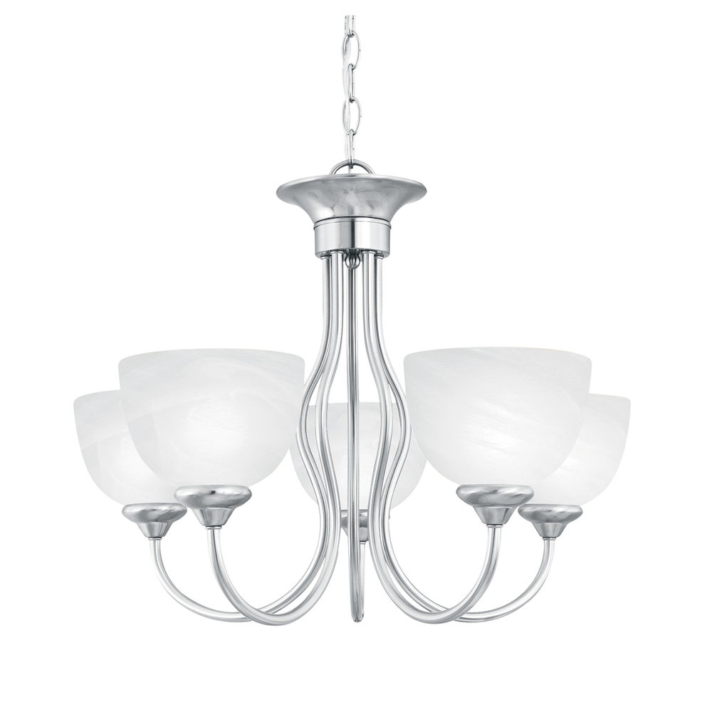 Thomas - Tahoe 24&#39;&#39; Wide 5-Light Chandelier - Brushed Nickel