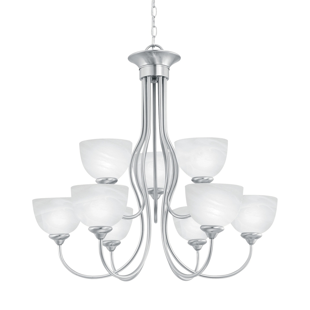 Thomas - Tahoe 30&#39;&#39; Wide 9-Light Chandelier - Brushed Nickel