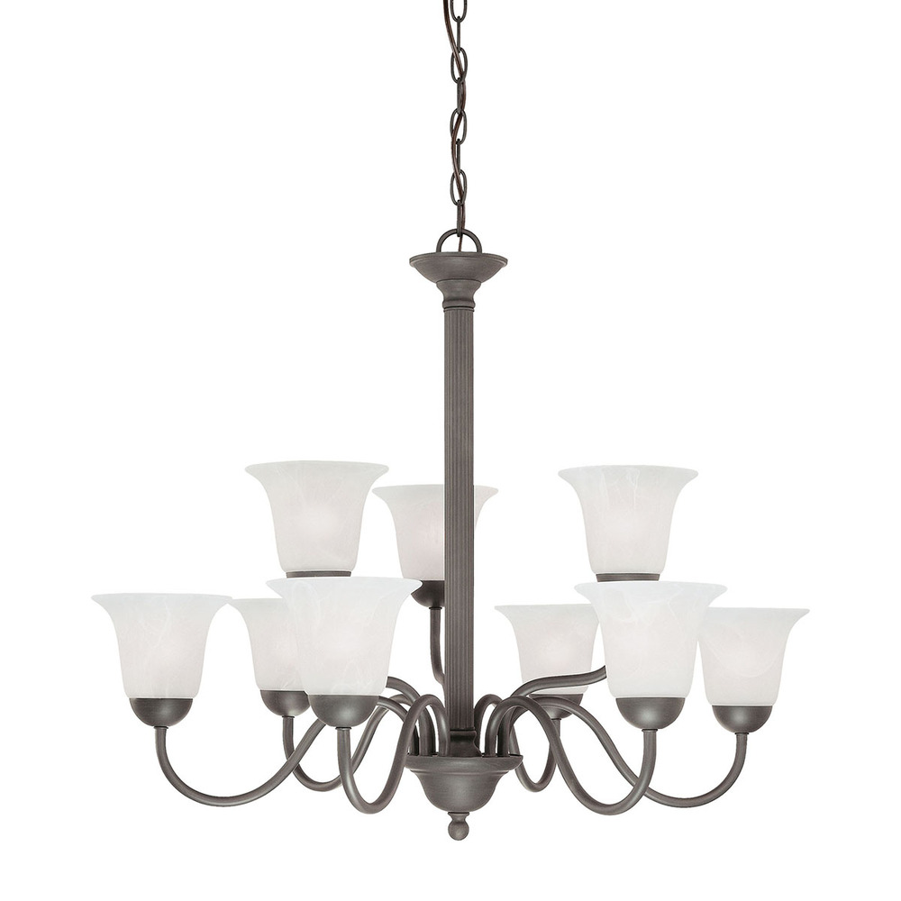 Thomas - Riva 32&#39;&#39; Wide 9-Light Chandelier - Painted Bronze