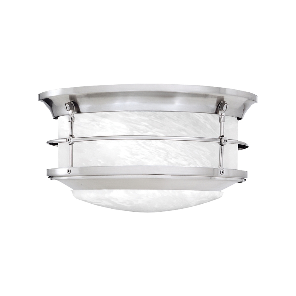 Thomas - Outdoor Essentials 11.25&#39;&#39; Wide 2-Light Outdoor Flush Mount - Brushed Nickel