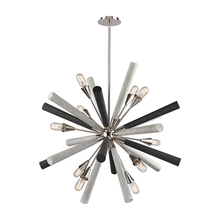 ELK Home 32233/10 - Solara 10-Light Chandelier in Polished Nickel with Washed Grey Wood-tone Spindles