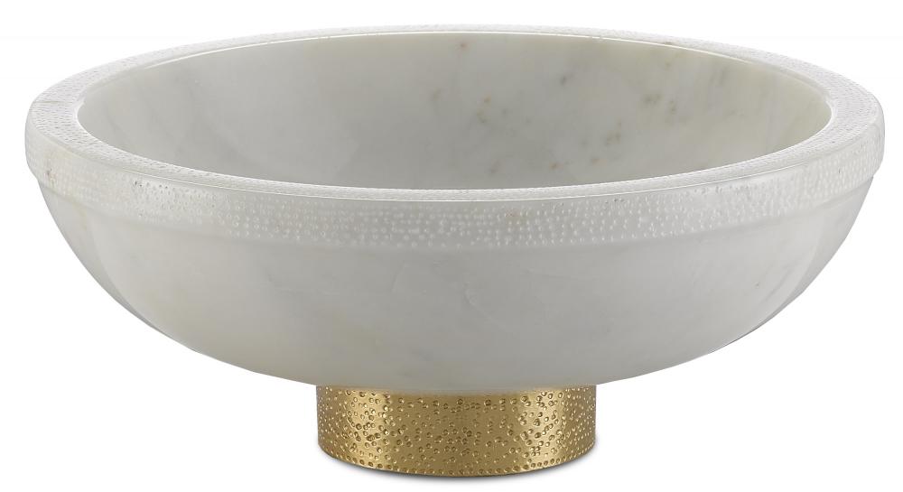 Valor Large White Marble Bowl