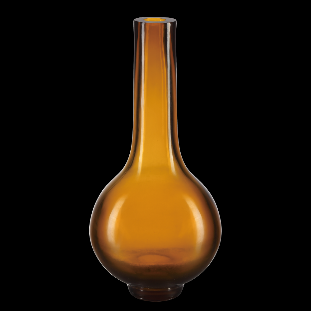 Amber & Gold Peking Long Neck Vase