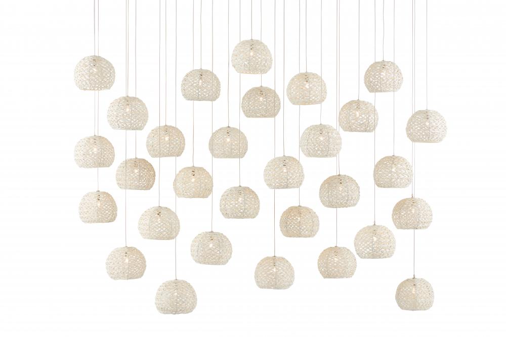 Piero White 30-Light Linear Multi-Drop Pendant